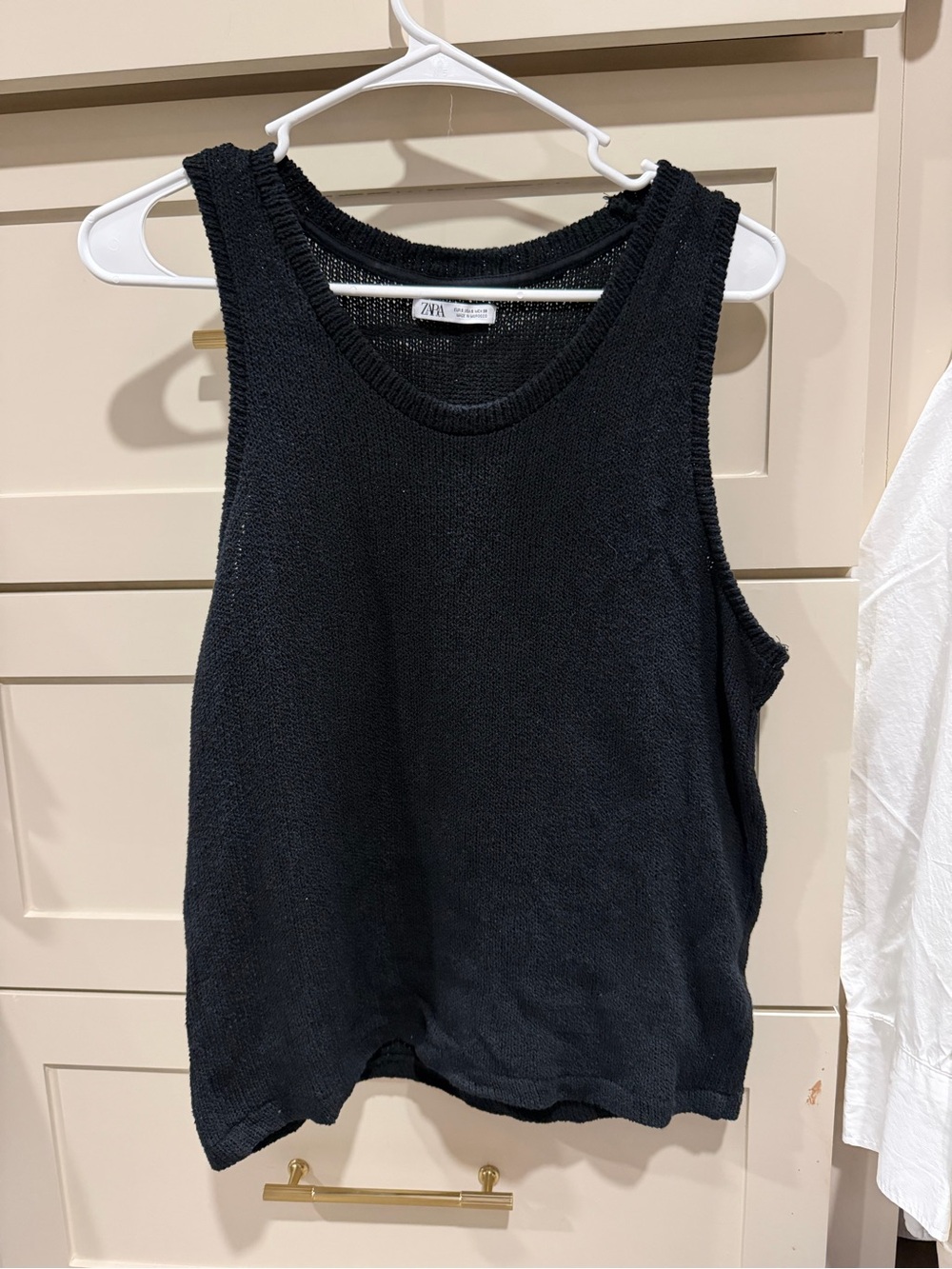 Zara Black Knit Tank - Sleeveless Crop-Ready Top